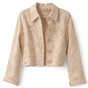 Viral Camila Coelho Eyelet Jacket Cream NWT